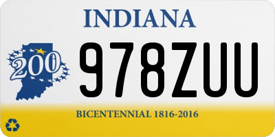 IN license plate 978ZUU