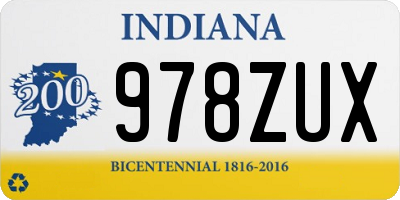 IN license plate 978ZUX