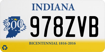 IN license plate 978ZVB