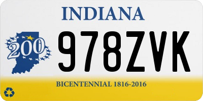 IN license plate 978ZVK