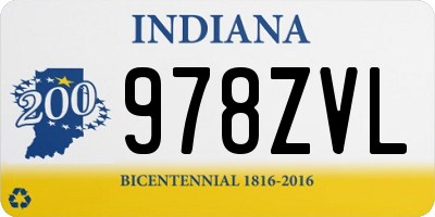 IN license plate 978ZVL