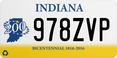 IN license plate 978ZVP