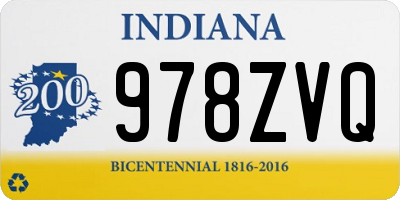 IN license plate 978ZVQ