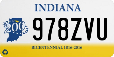 IN license plate 978ZVU