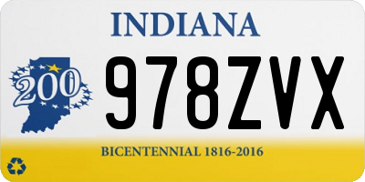 IN license plate 978ZVX