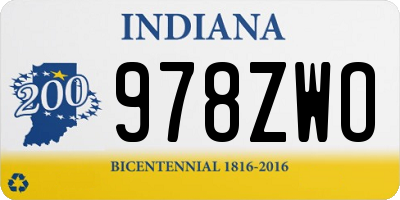 IN license plate 978ZWO