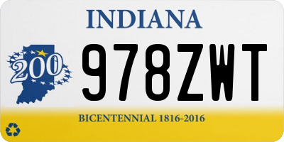 IN license plate 978ZWT