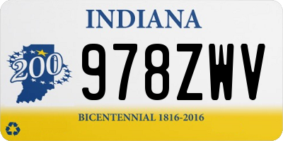 IN license plate 978ZWV
