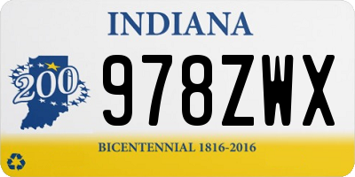 IN license plate 978ZWX