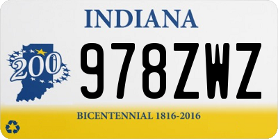 IN license plate 978ZWZ