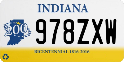 IN license plate 978ZXW