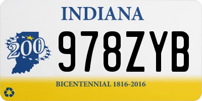 IN license plate 978ZYB