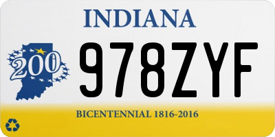 IN license plate 978ZYF
