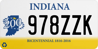 IN license plate 978ZZK