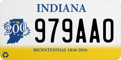 IN license plate 979AAO