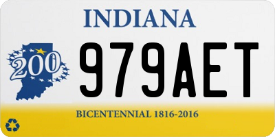 IN license plate 979AET