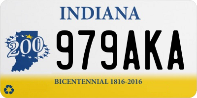 IN license plate 979AKA
