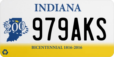 IN license plate 979AKS