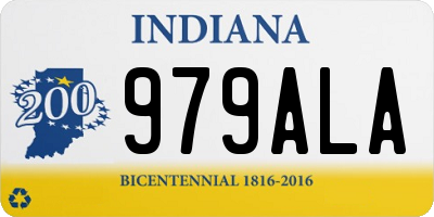 IN license plate 979ALA
