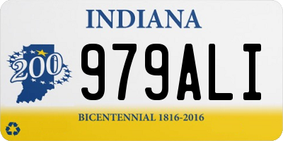 IN license plate 979ALI