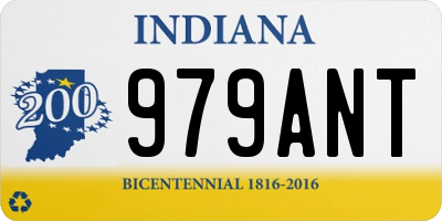 IN license plate 979ANT