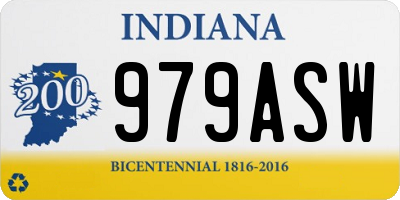 IN license plate 979ASW