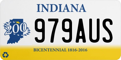 IN license plate 979AUS