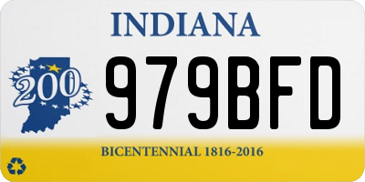 IN license plate 979BFD