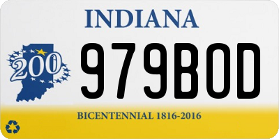 IN license plate 979BOD