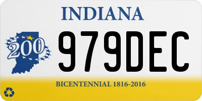 IN license plate 979DEC