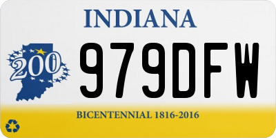 IN license plate 979DFW