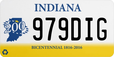 IN license plate 979DIG