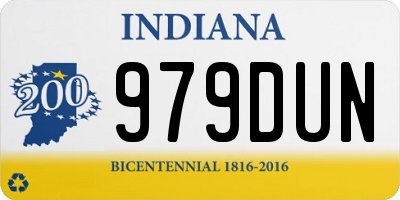 IN license plate 979DUN