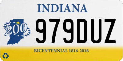 IN license plate 979DUZ