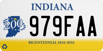 IN license plate 979FAA