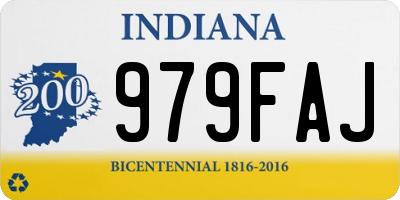IN license plate 979FAJ