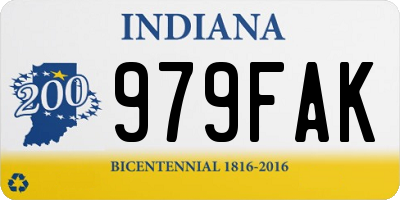 IN license plate 979FAK