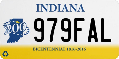 IN license plate 979FAL