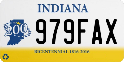 IN license plate 979FAX