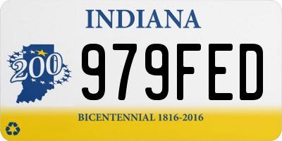IN license plate 979FED