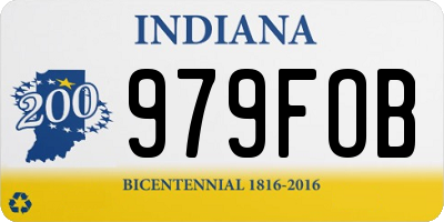 IN license plate 979FOB