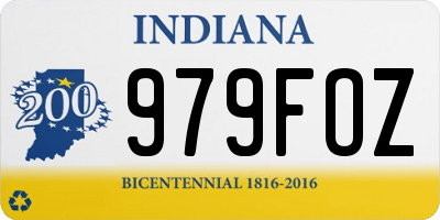 IN license plate 979FOZ