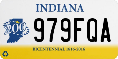 IN license plate 979FQA