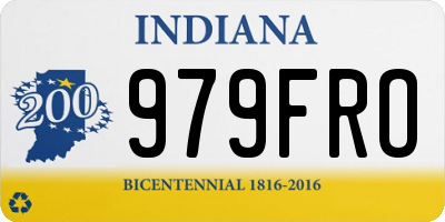 IN license plate 979FRO