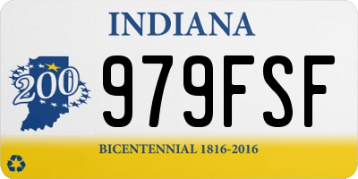 IN license plate 979FSF