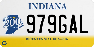IN license plate 979GAL