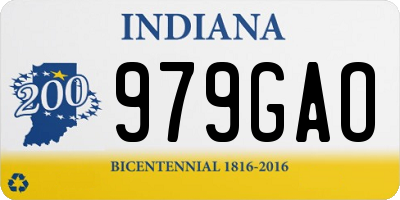 IN license plate 979GAO
