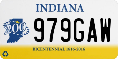 IN license plate 979GAW