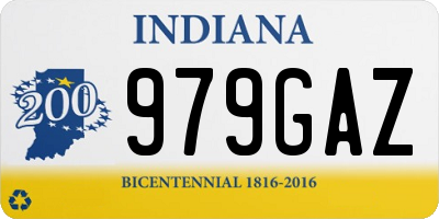 IN license plate 979GAZ