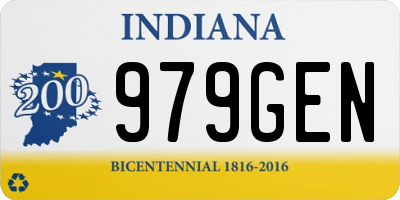 IN license plate 979GEN